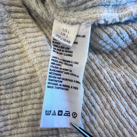 Free People Cream Lace Button Come on Over Stretch Henley Sz Large (Sm/Med) - Picture 8 of 16